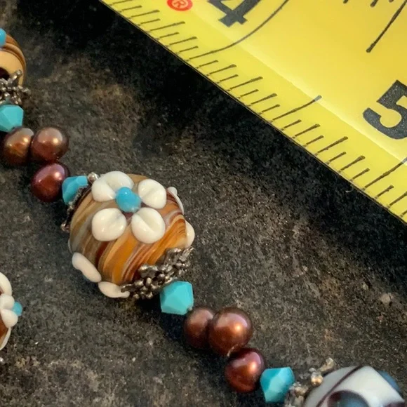 Glass Bead floral necklace(3itemsfor$15) - Picture 6 of 7